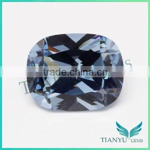 Synthetic Sapphire Lab Created Loose Gemstones 8x10mm Light Sea Blue Spinel 106# Cushion Shape Spinel Price thumbnail-1