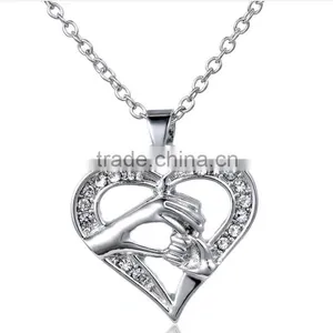 Wholesale 2016 New Arrival Heart Shaped Necklace Diamond Locket for Mothers Day Gift for Mother Necklace thumbnail-1