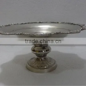 Metal Round Dish With Pedestal thumbnail-1