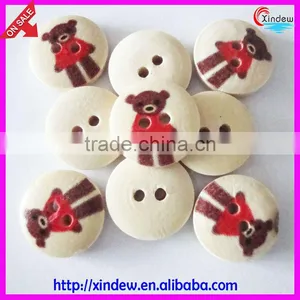 Strawberry Round Printing Wooden Button for Children 24L thumbnail-3