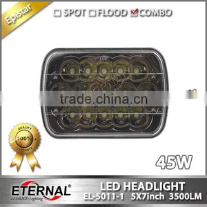 5x7in 45W Sealed Beam Led Headlight Dual Beam Light With H4 Plug for Automotive Truck thumbnail-1