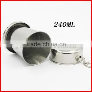 Wholesale Stainless Steel Folding Cup Folding Telescopic Cup Outdoor Folding Cup 304 Folding Cup Camping Climbing on Foot thumbnail-3