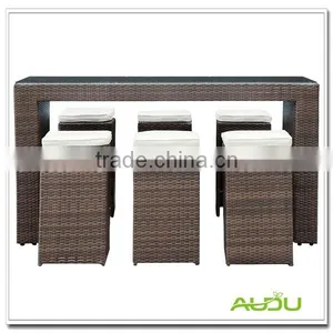 Audu Waterproof Rattan Skye-Outdoor Bar Stool thumbnail-1