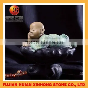 Tummy Sleeping Priestling Stone Statue for Home Decoration thumbnail-1