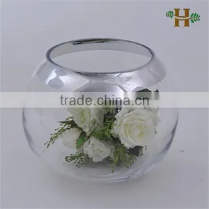 Handmade Ball Shaped Silver Plated Glass Vase, Unique Wholesale Fish Bowl thumbnail-1