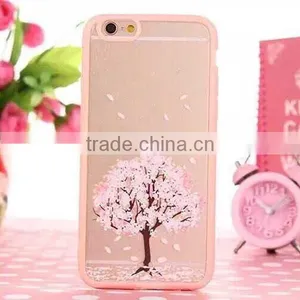 TPU + Acrylic Transparent Pink Cartoon Cute Phone Case for IPhone 6 thumbnail-1