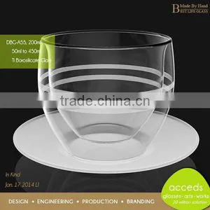 Promotion Borocilicate Novelty Glass Unique Design Cup And Saucer thumbnail-1