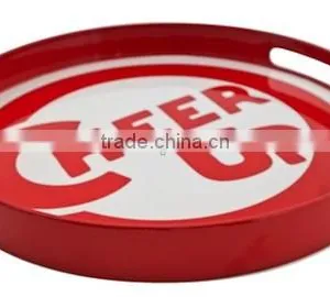 High Quality Best Selling Orange White With Black Designed Serving Round Tray thumbnail-1