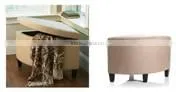 Household Faux Leather Storage Stool With Removeable Lid thumbnail-1