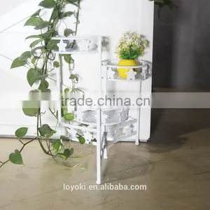 3-Tier Iron Home Decorative Flower Pot Folding Metal Plant Pot thumbnail-4