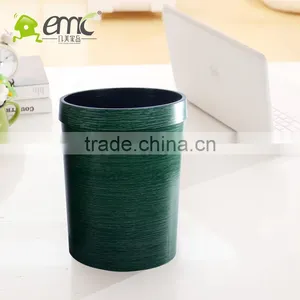 Plastic Trash Bin, Plastic Trash Bin With Wood Grain , Decorative Trash Bin thumbnail-2