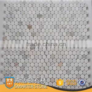 Calcutta White Stone Mosaic Penny Tile for Flooring thumbnail-1