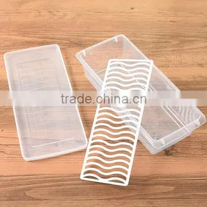 Transparent Plastic Food Storage Container Food Storage Preserving Box With Drain thumbnail-3