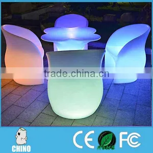 Plastic LED Bar Table Color Changing Led Flower Design Table thumbnail-3