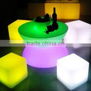 CE Rohs SGS Approval Decorative Different Size 16 Colors Rechargeable Lighting Plastic LED Cube thumbnail-5