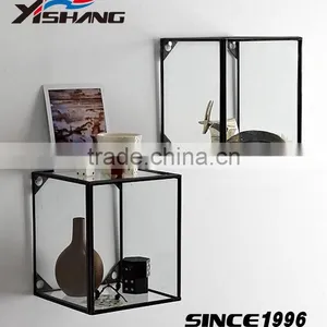 Home Decoration Glass Cube Wall Shelf thumbnail-1