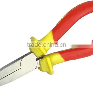 European Type Double Color PVC Handle Flat Nose Pliers thumbnail-1