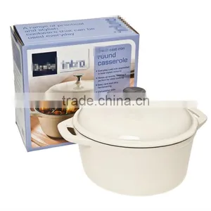 Enamel Coating Round Cast Iron Large Cooking Pots for Sale thumbnail-1