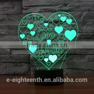 2016 Best Seller Customize Logo Awsome Visual Illusion Light Touch Panel 3D Led Night Lights for Indoor Decoration thumbnail-3