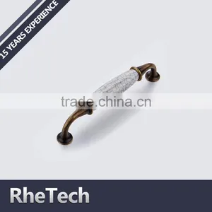 High-grade Door Drawer Cabinets European Garden Ceramic Golden Handle Door Handle thumbnail-2