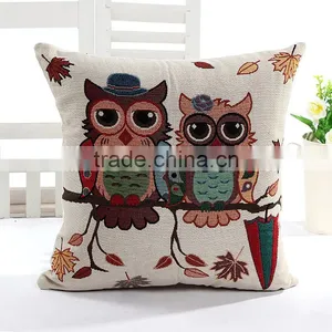 Decorative Pillowcase Capa de Almofadas Owls Linen Vintage Cushion Sofa Throw Pillows Cojines Cushions Home Decor thumbnail-2
