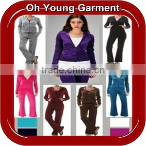 Wholesale Cheap Velvet Long Sleeve Pants Zip up Plus Size Track Suits for Women thumbnail-1