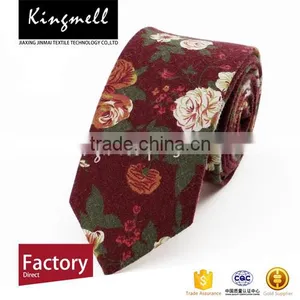 Digital Printing Flowers Custom-made Cotton Men's Ties thumbnail-1