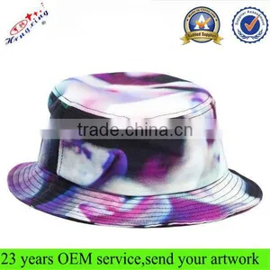 Fashion Wide Brim Bucet Hat/Plain Tie Dyed Bucket Hat Custom Design Logo thumbnail-1