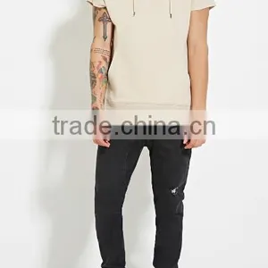 Hotsale Design Cotton Fleece Pocket Zip Plain Solid Color Pullover Short Sleeve Plain Hoodies Wholesale Made in China thumbnail-5