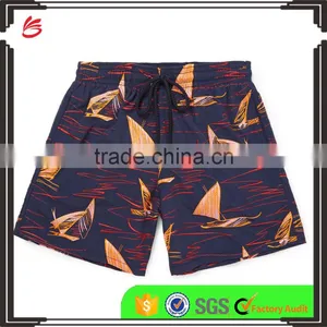 2017 Hot Sale Summer Shorts Men Beach Mid-Length Embroidered Custom Made 100% Nylon Swim Shorts Wholesale thumbnail-1