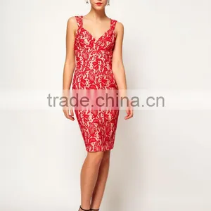 Pencil Dress In Bonded Lace thumbnail-1