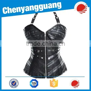 Leather Full Bust Steel Boned Corset thumbnail-1