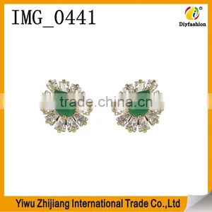 New 2017 Latest Gold Earring Designs Jewelry Accessories Round Zircon Stud Earring thumbnail-4