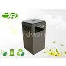Galvanized Steel Outdoor Recycling Bin Grey Customized Size With Ashtray thumbnail-1