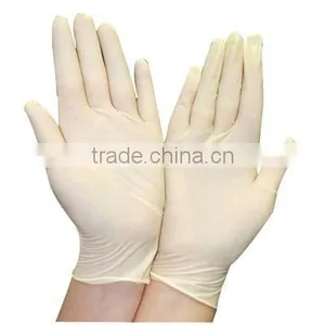 Yellow Single Use Chemical Non-toxic Powdered Latex Glove thumbnail-1