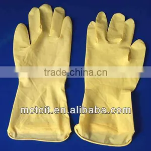 Disposable Yellow Color Oil Proof/non-allergic Latex Glove for Housework thumbnail-1