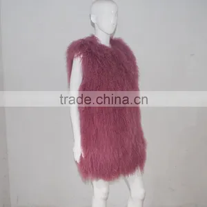 SJ036-02 2017 New Fashion Long Real Fur Vest for Girl or Women thumbnail-3