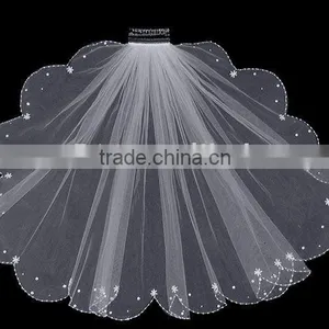 Latest Style Fashionable Beautiful Beaded Veil M069 thumbnail-1