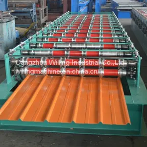 High Standard Hot Selling Galvanized Trapezoidal Roof Sheet Roll Forming Machine thumbnail-3