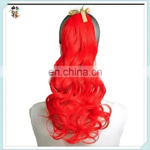Womens Cosplay Fancy Dress Red Sexy Long Curly Ponytail Hair Extensions HPC-0139 thumbnail-1