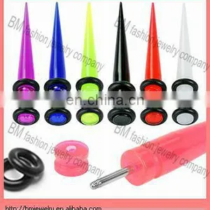 Hot Sale Colorful Fake Plugs Ear Taper With Black O-ring thumbnail-1