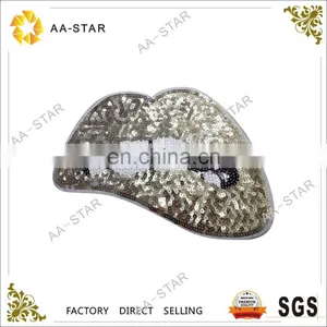 Hot Sale Bite the Lips Pattern Custom Sequin Patch for Girls thumbnail-1