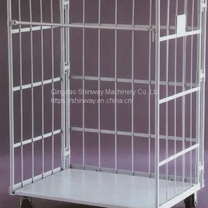 Logistics Folding Galvanized Steel Storage Roller Cage thumbnail-1