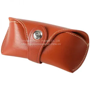 Hand-made 100% Purity Leather Eyeglasses Case; Vintage, Crush-resistant Glasses Case thumbnail-1