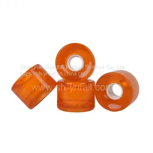 pu Wheels for Skate Board 60*45 Transparent Orange Custom Logo pu Pulley for Skateboard thumbnail-1