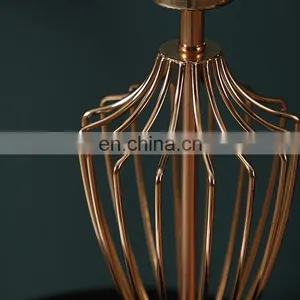 Korean Modern Hotel Family Bedroom Table Lamps Creative Metal Base Cotton LED Reading Lamp thumbnail-6