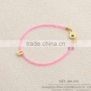 2015 Fashion Jewelry Seed Bead Bracelet With Alloy Letter Charm Bracelet thumbnail-2