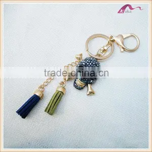 New Fashion Crystal Skull Keychain With Tassel Decorations thumbnail-1