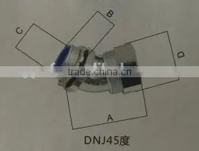 Waterproof Cable Connector With Elbow 45 Degree thumbnail-1