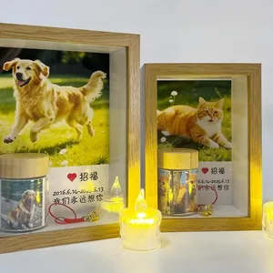 Rotatable Solid Wood Photo Frame Postcard Photo Frame Pet Memorial Photo Frame Suitable for Desktop Decoration thumbnail-2